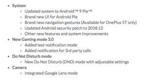 One Plus rolls out Android 9 Pie OS update for One Plus 5 and One Plus 5T